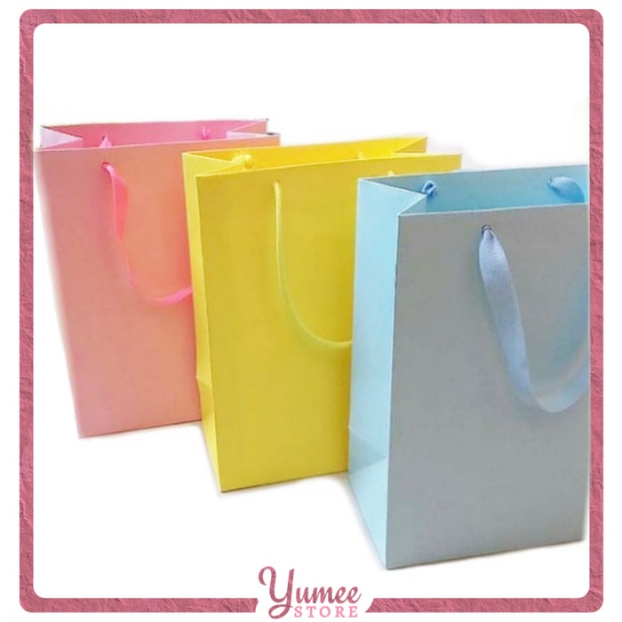 

PROMO Paper Bag Jasmine warna pastel Custom Size 25x9x21cm