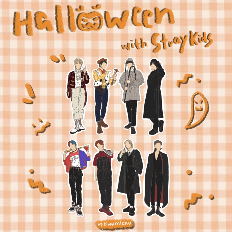 

HALLOWEEN with STRAY KIDS FANART STICKER/SKZ