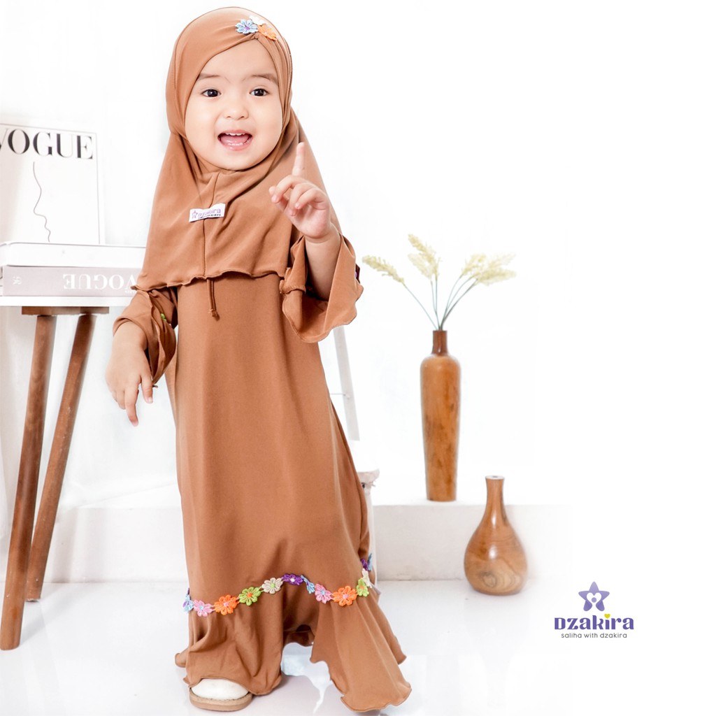 GAMIS BAYI 0-2thn RENDA BUNGA MELATI PELANGI KANAYA MOCCA JERSEY TWIST PREMIUM ORIGINAL by DZAKIRA