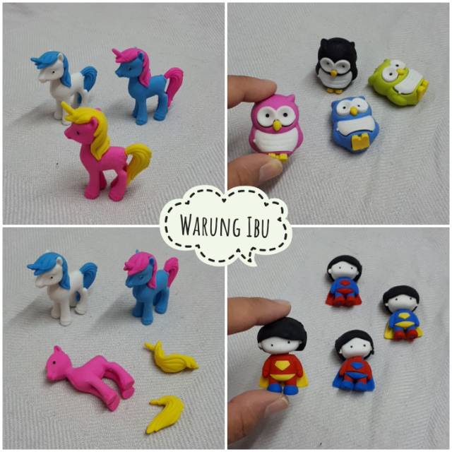 

3D Eraser Penghapus Fancy Bisa Bongkar Pasang Motif Superhero, Owl, Unicorn