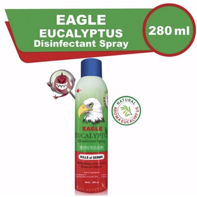 Eagle eucalyptus spray 280 ml ( spray minyak kayu putih antivirus )