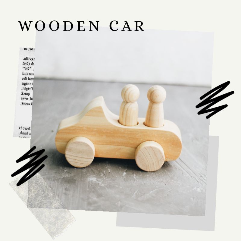 Jual Wooden Car with Peg Dolls by Lettering and Life | Shopee Indonesia