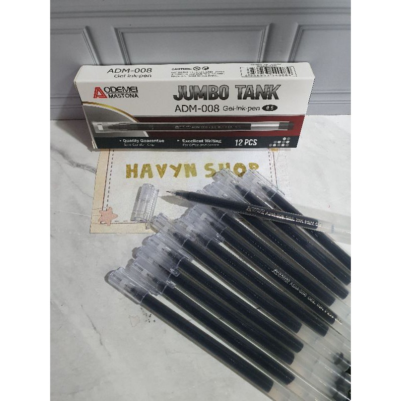 (12pc) pen gel bagus tinta Japan/pen gel hitam/pena gel/MUJI O/JUMBO TANK ODEMEI-1