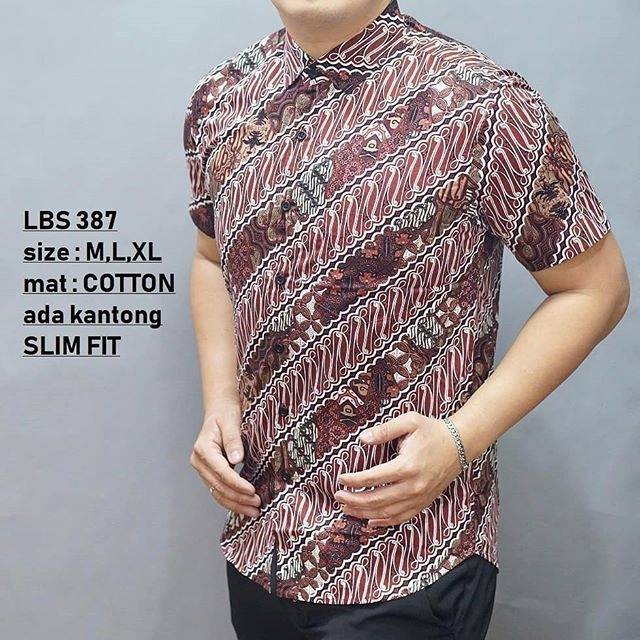 BAJU BATIK PRIA SLIM FIT MODERN DAN KEMEJA SLIMFIT MEWAH LENGAN PENDEK MIX CLOTHING LBS 387