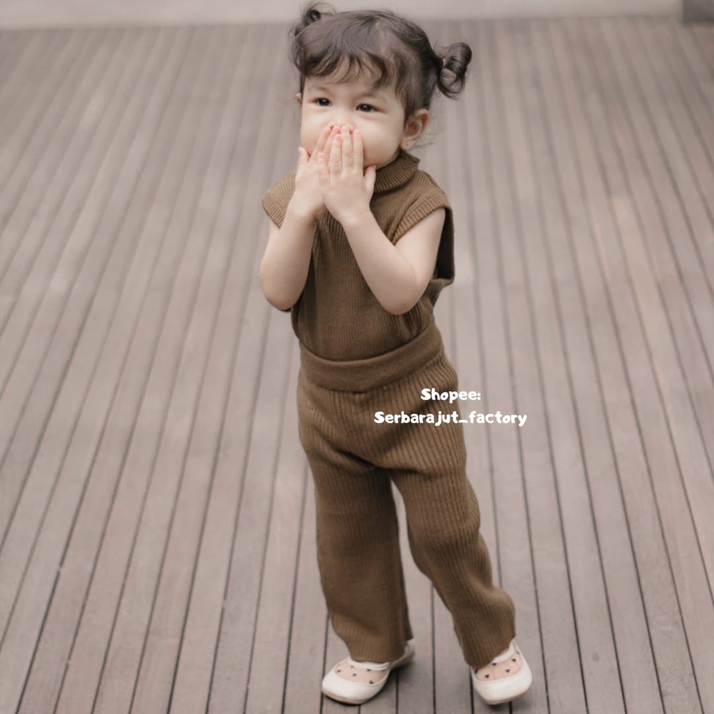 Yura Top Set Cullote Setelan Baju Rajut Anak