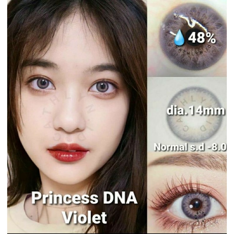 SOFTLENS ORIGINAL PRINCESS BOLLYCON DNA GRAY HAZEL VIOLET GREEN NORMAL MINUS 14mm