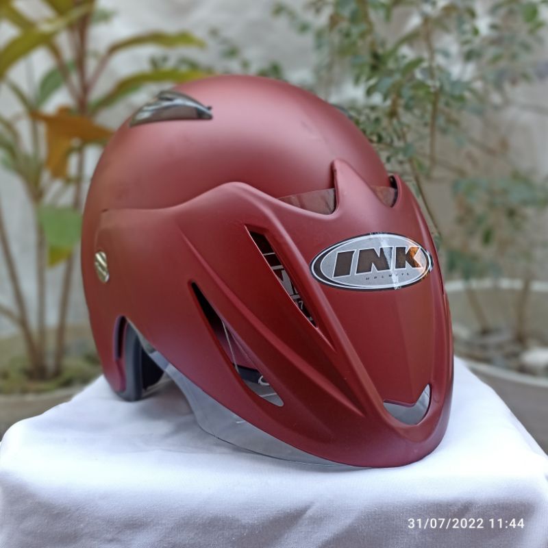 HELM INK cx22 (PACKING KARDUS DAN SARUNG HELM)-Maroonn doff