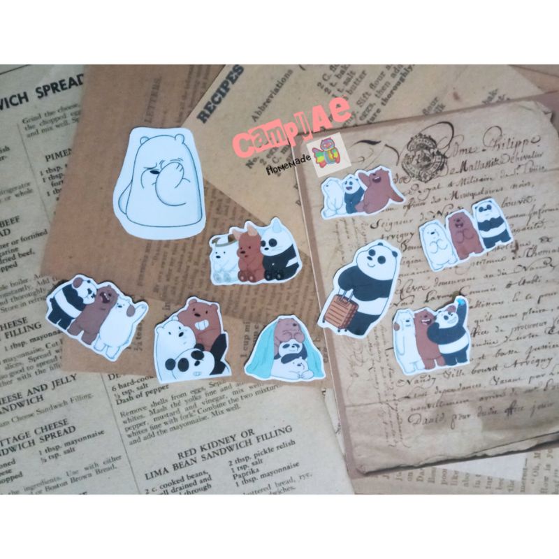 

Sticker We Bare Bears DIY Journal Scrapbook HP Stiker We Are Bears Waterproof Anti Air