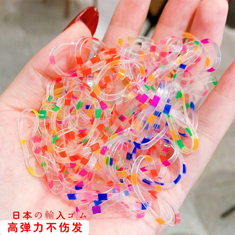 (27AN.ID) 500PCS Ikat Rambut H209 Ikat Rambut Karet Korea Wanita Warna Polos Gaya Korea Untuk Anak Perempuan-2