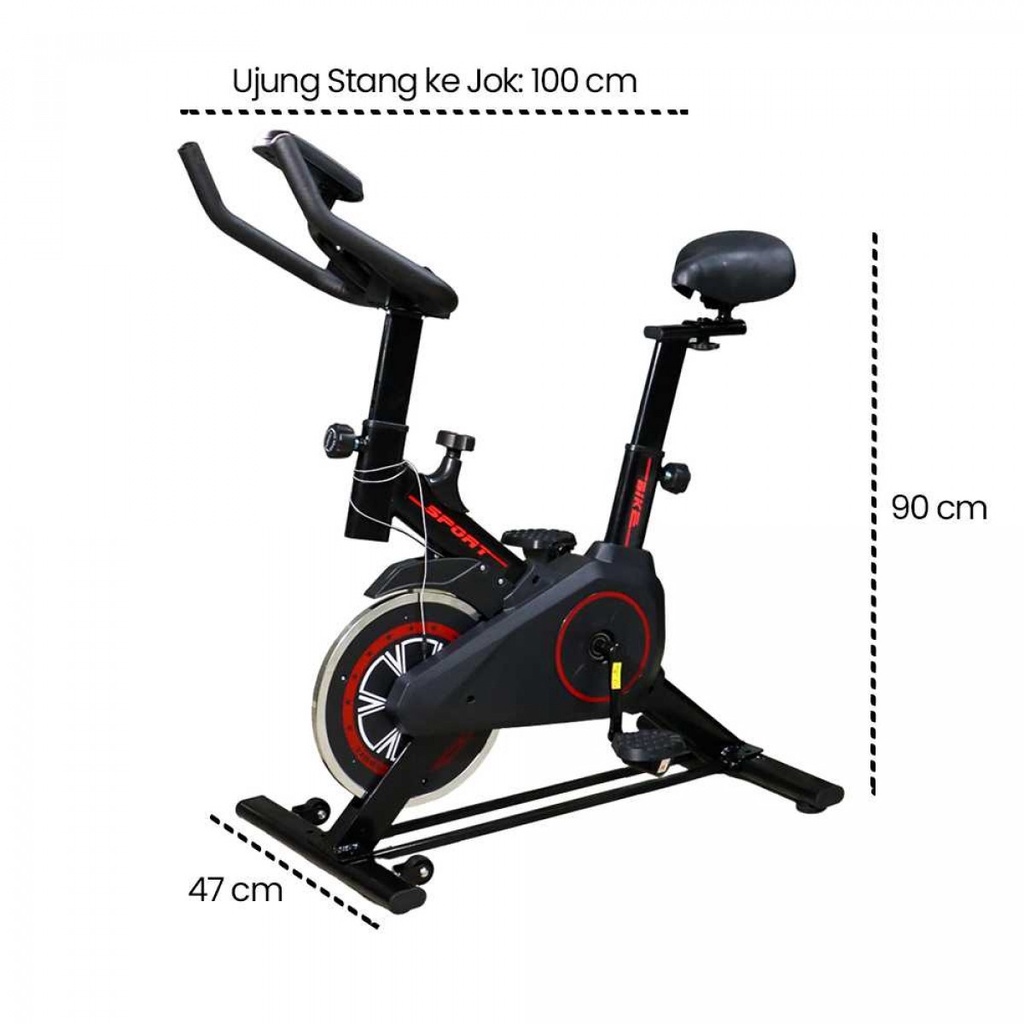 Sepeda Statis Fitnes Spinning Bicycle Exercise Indoor Gym Bike LCD