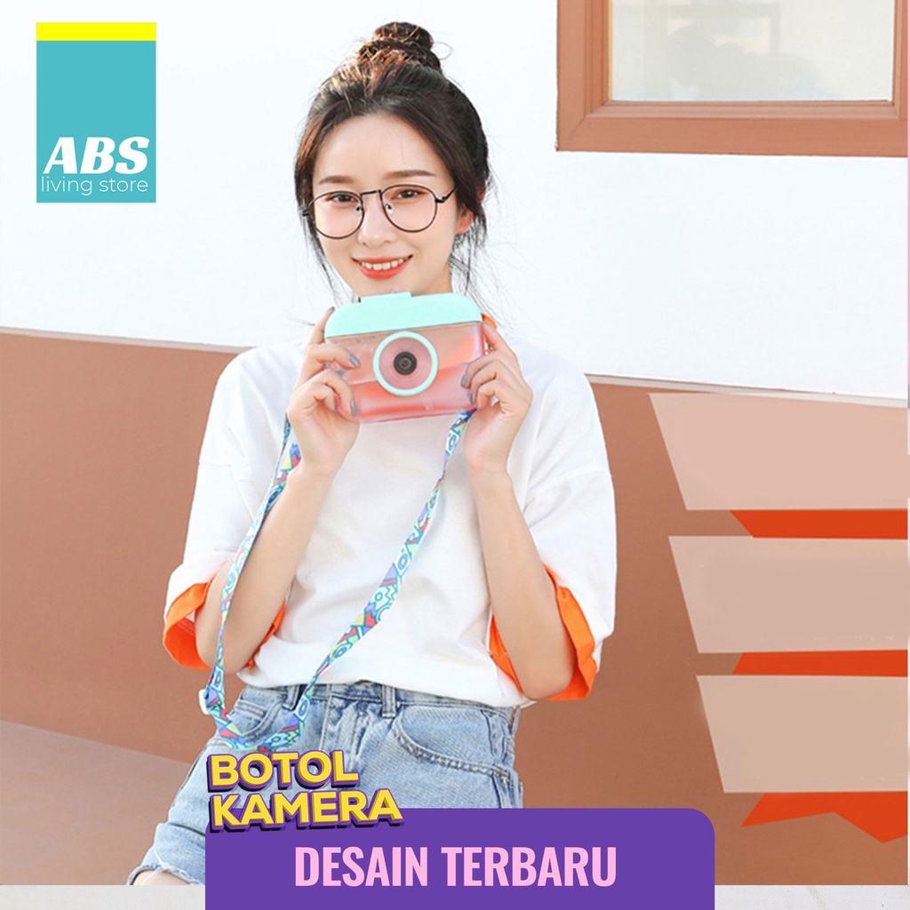 ABS Camera Bottle / Botol Kamera Unik / Botol Minum Anak Free Sticker Karakter 400ml BPA FREE-3