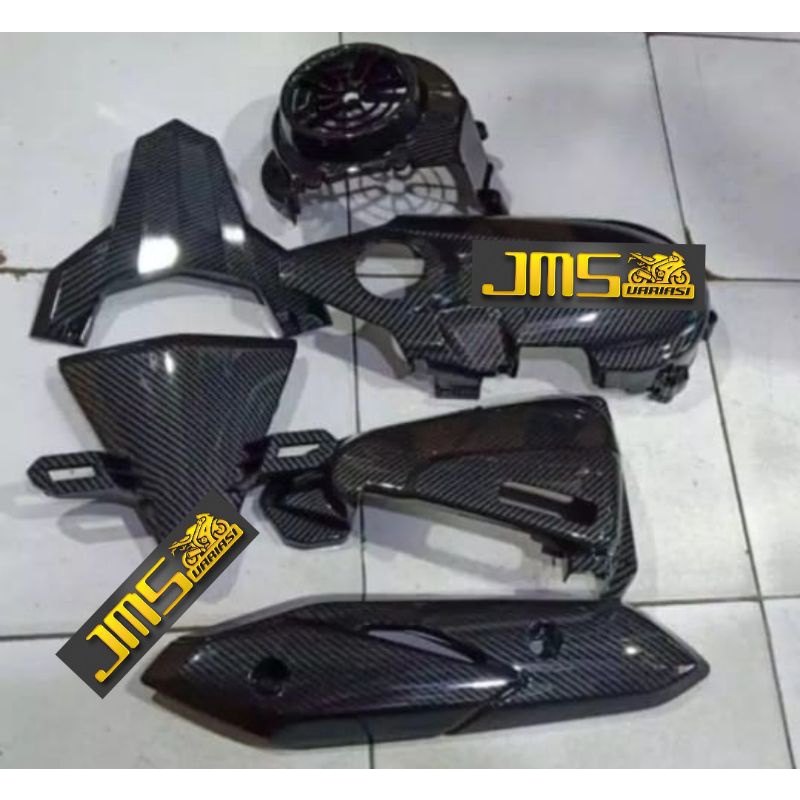 paketan cover tutup carbon cvt filter hawa kipas dasi ducktail knalpot beat esp fi beat pop beat fi beat street 2016-2019 zoro