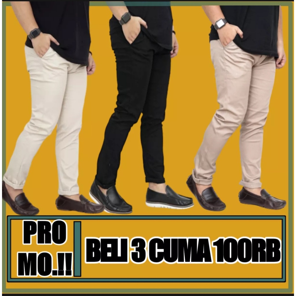 PROMO GILA!!!!! BELI 3 CUMAN 100 RIBU / CEELANA PANJANG CHINO PRIA/CFELANA PRIA ORIGINAL/CELANA KERJA PRIA/ CELANA PRIA MODEL TERBARU WARGA MUARO