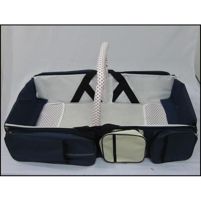 Tas Ransel Bayi Multifungsi | Kasur Lipat Bayi | Baby Travel Bag & Bed - Biru