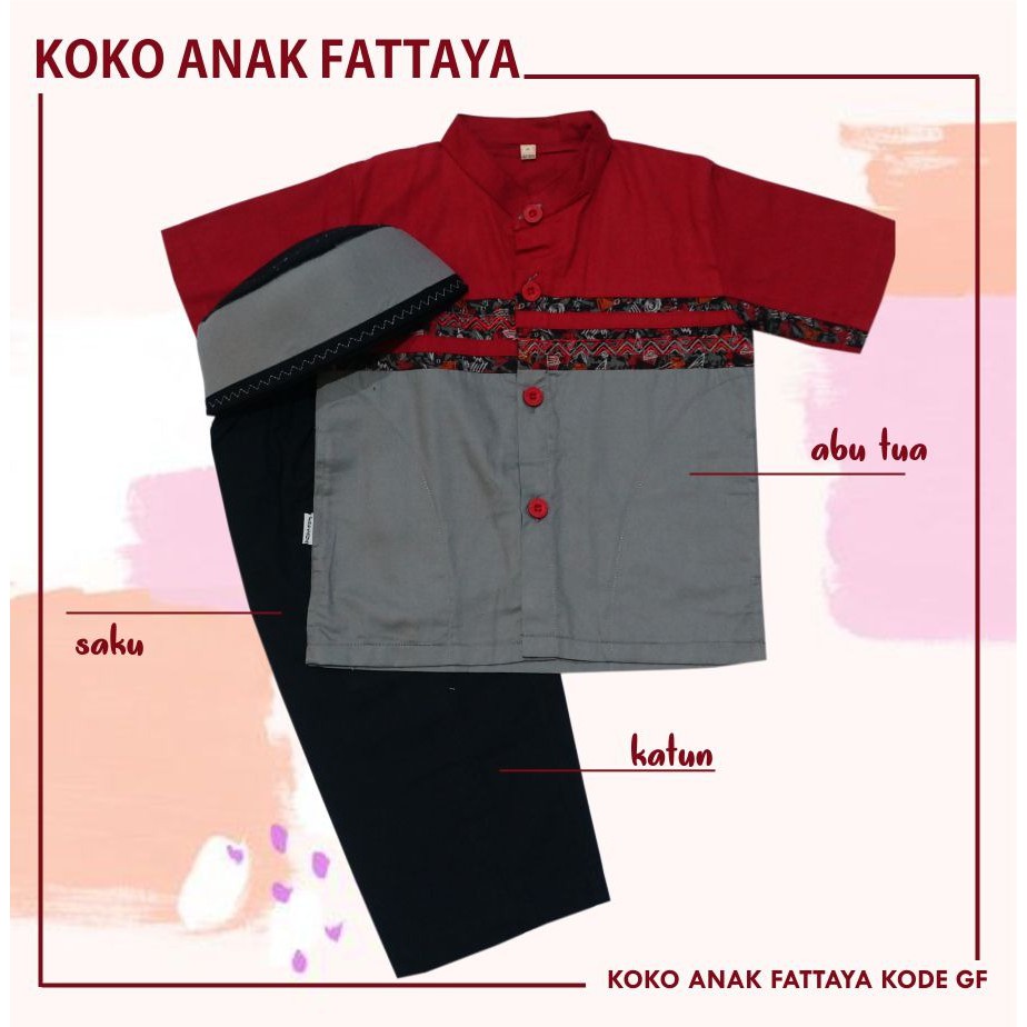 BAJU KOKO ANAK MURAH TERBARU KODE GF FATTAYA INDONESIA