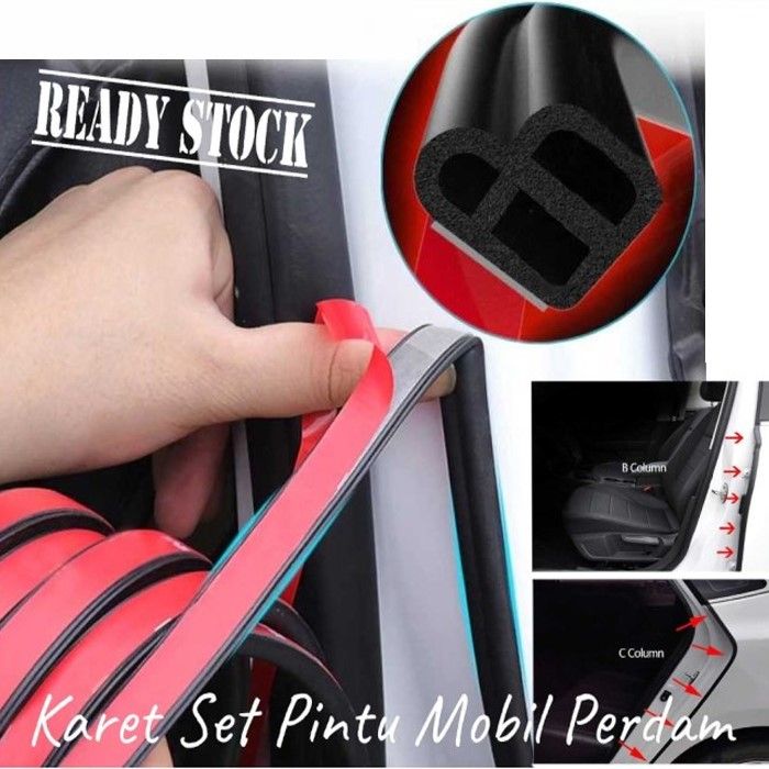 Karet Peredam Pintu Mobil 2 Lapis Peredam Pintu Mesin Universal - Karet Peredam Pintu Mobil 2 Layer Universal - List Karet Pelindung Peredam Pintu Mobil