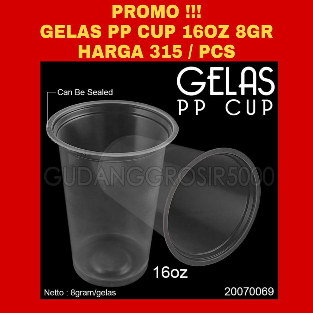 GELAS PP Cup 16oz / Gelas Cup Juice / Gelas Cup Pop ice / terlaris