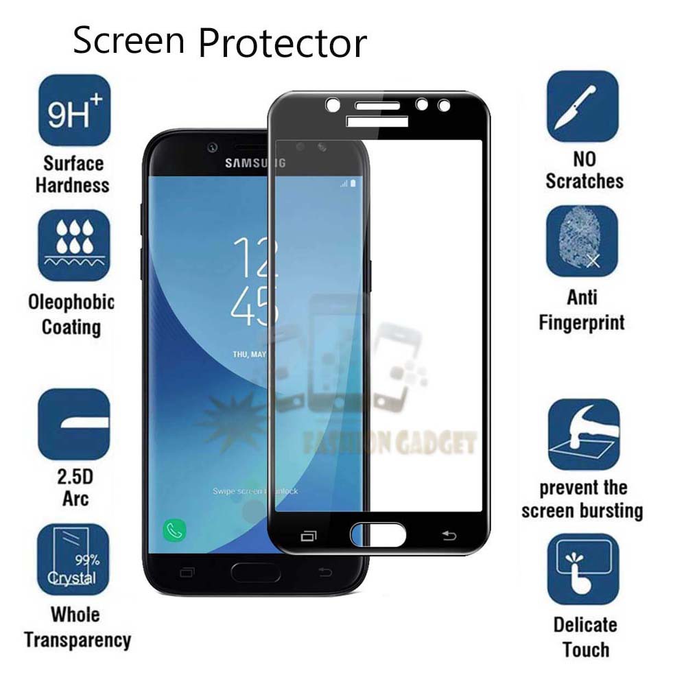 Tempered Glass Samsung Galaxy J7 Prime Full Colour Bagian Depan Anti Gores Kaca Screen Protector