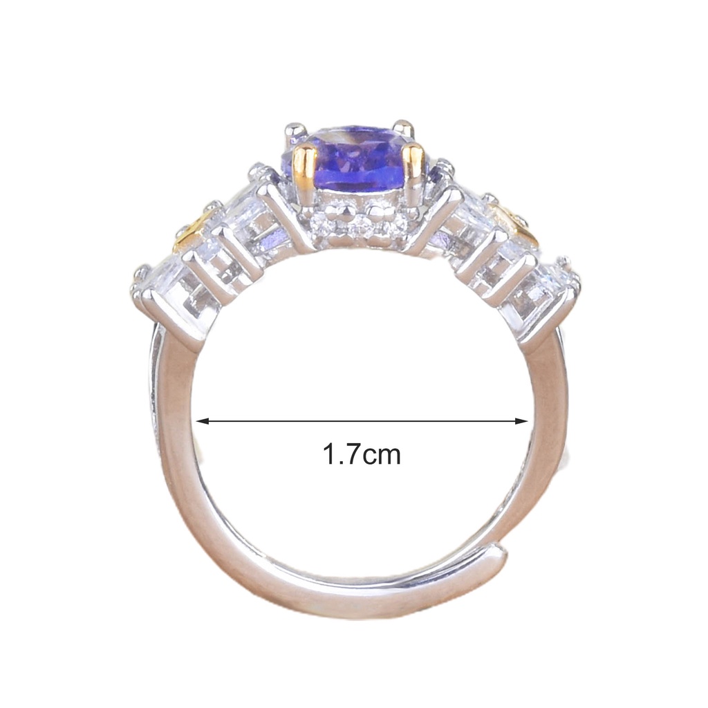 Hu Hu Hu Hu Hu Alat Bantu Pasang Kacamata♡ Cincin Wanita Model Terbuka Hias Kristal Amethyst Imitasi Adjustable Untuk Pesta