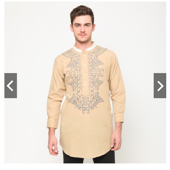 Fifi Fashion Baju Koko Kurta Pakistan Tangan Panjang - Padli