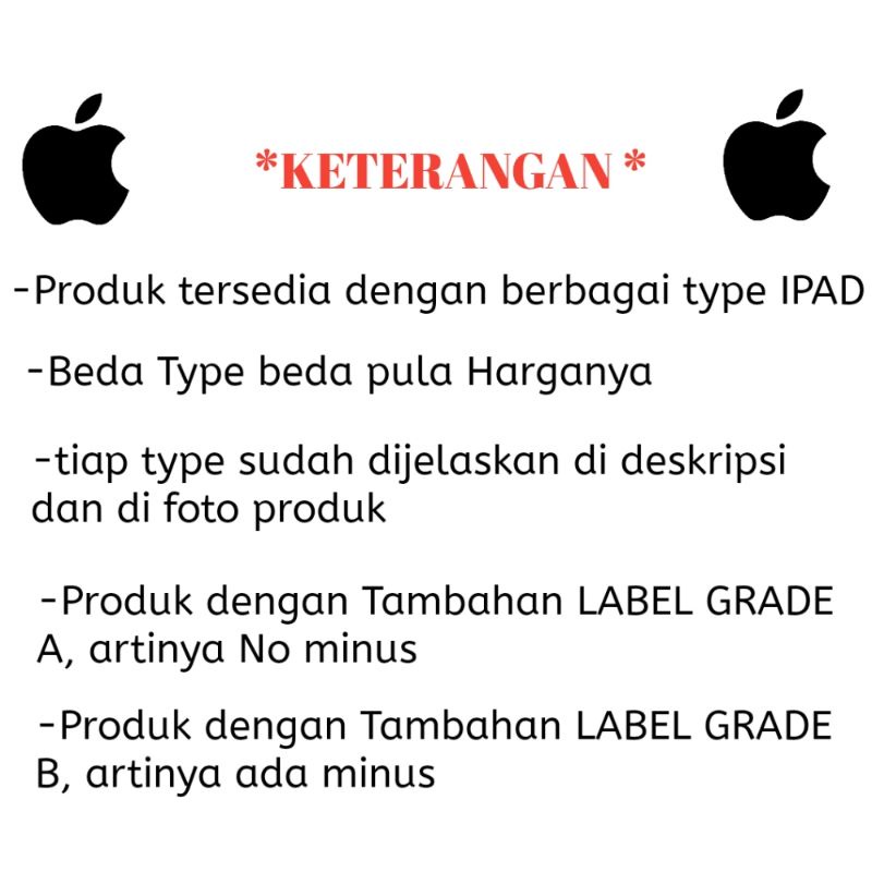 FLASH SALE TABLET_IPAD_AIR/IPAD2/IPAD3/IPAD4/IPAD_MINI WiFi ONLY BONUS KEYBOARD SLIM WIRELESS SECOND ORIGINAL TERMURAH DI SHOPEE