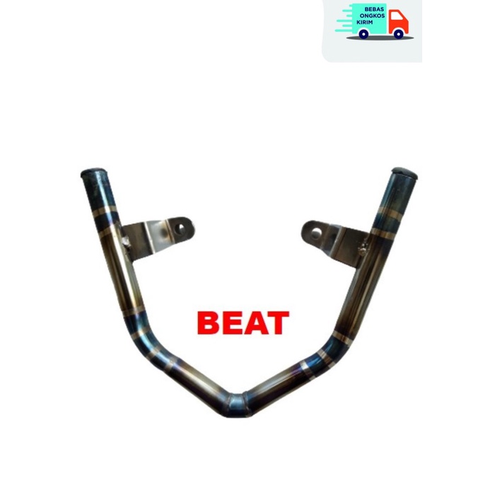 COD  Behel Belakang Motor BEAT FI Two Tone Bahan Full Stainless - Blue ORI