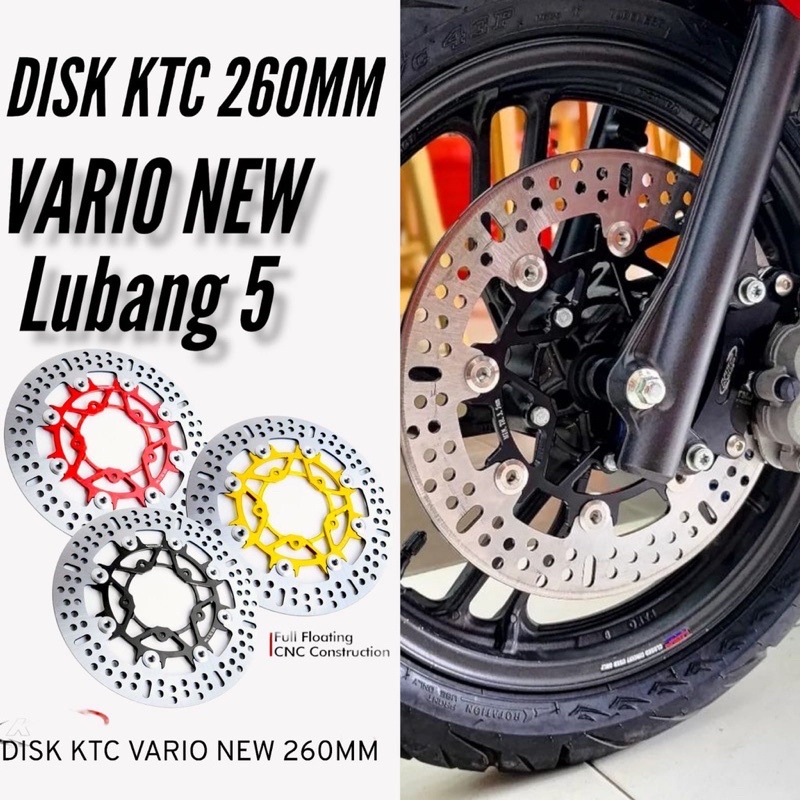 Piringan Cakram Vario 150 New 5 lubang ,vario 150/125 DISK KTC VARIO NEW DISK VARIO 260MM DISK KTC VARIO 260MM PIRINGAN VARIO LUBANG 5