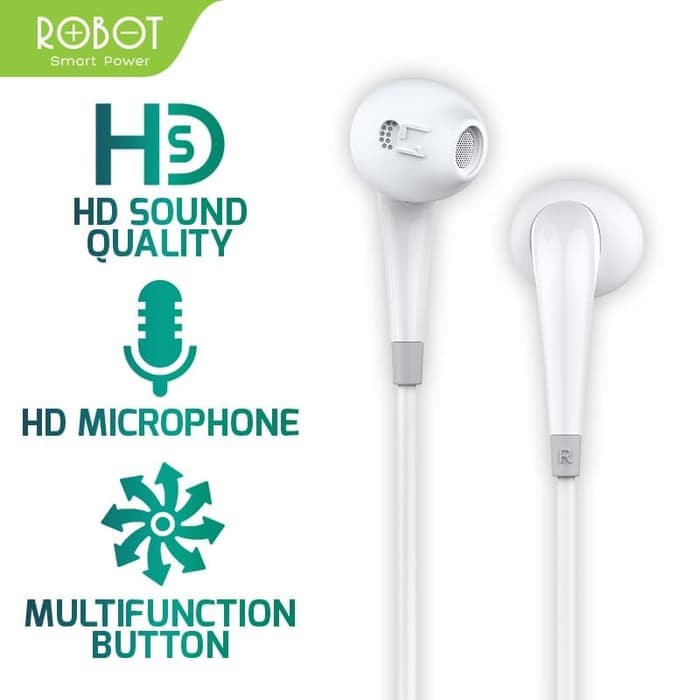 ROBOT Earphone/Headset Android/iPhone Garansi Resmi 1 Tahun - RE701 ORIGINAL