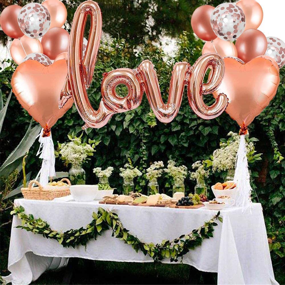 Balon Foil Bentuk Huruf I Love You Untuk Dekorasi Pesta Pernikahan / Anniversary / Valentine