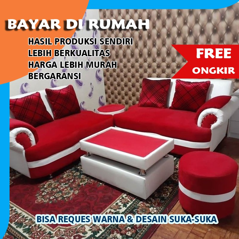 Furniture Bangku  Meja Kursi Sofa L Putus  Ruang Tamu  Minimalis Elegan