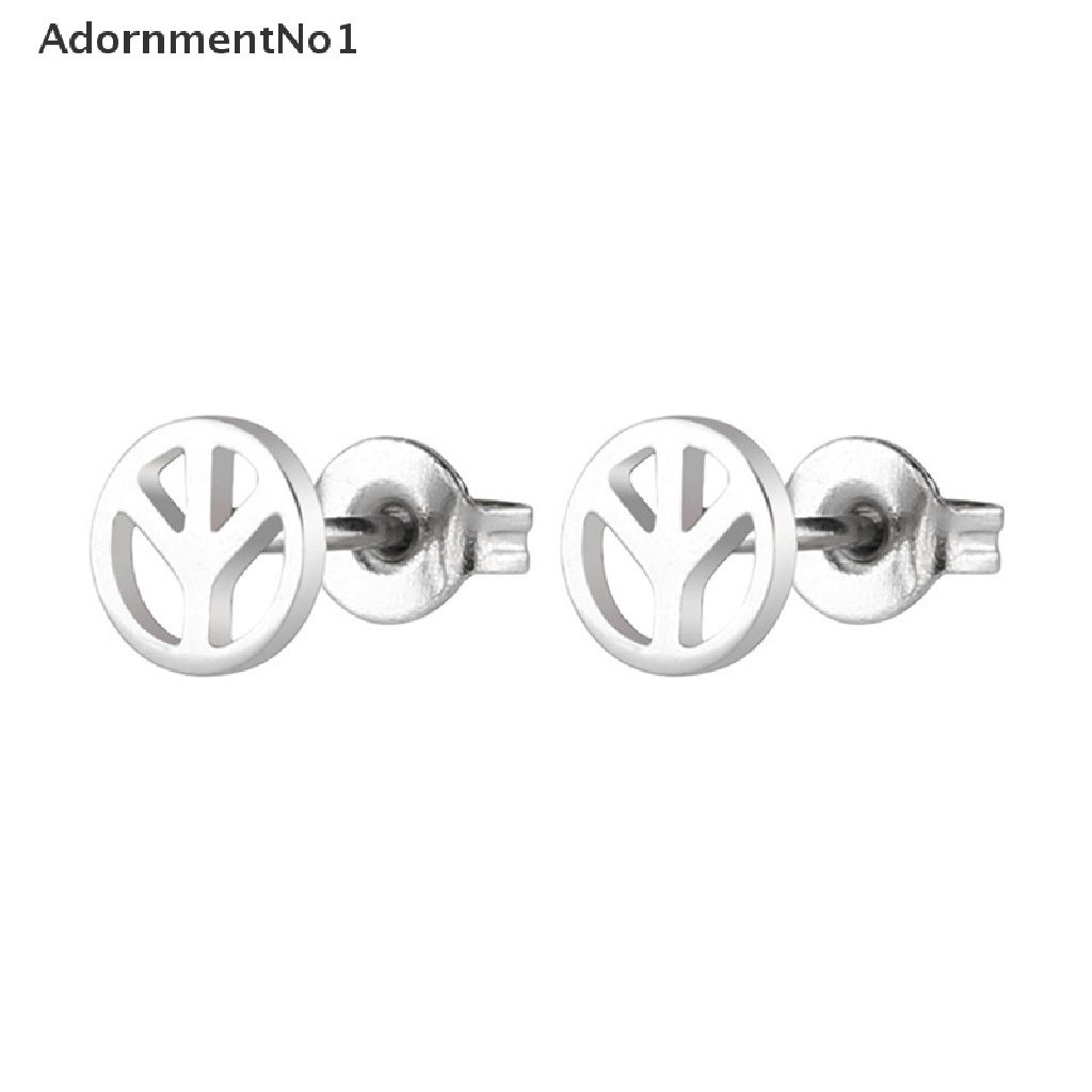 [AdornmentNo1] Simple Punk Peace Symbol Earrings Stainless steel Anti-war Jewelry for Women [new]