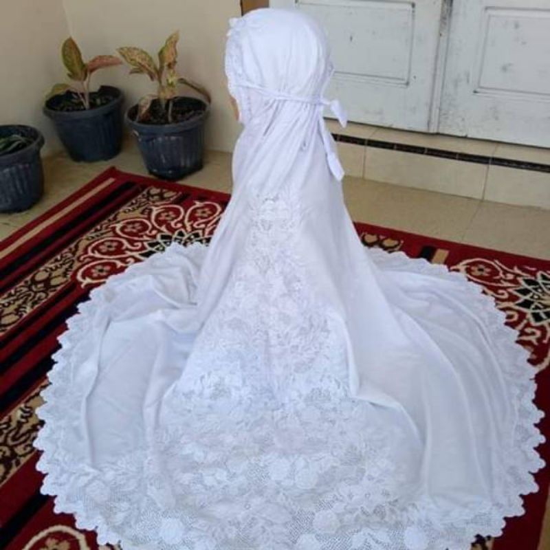 MUKENA DEWASA JUMBO PUTIH BORDIR