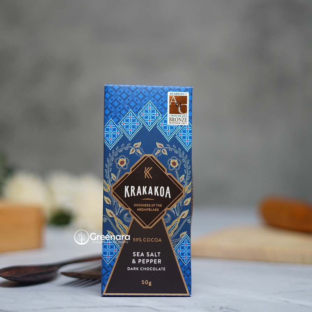 

Alsiha Sehat Alami Organik Cemilan Makanan Sehat KRAKAKOA - Flavoured Dark Chocolate Sea Salt &