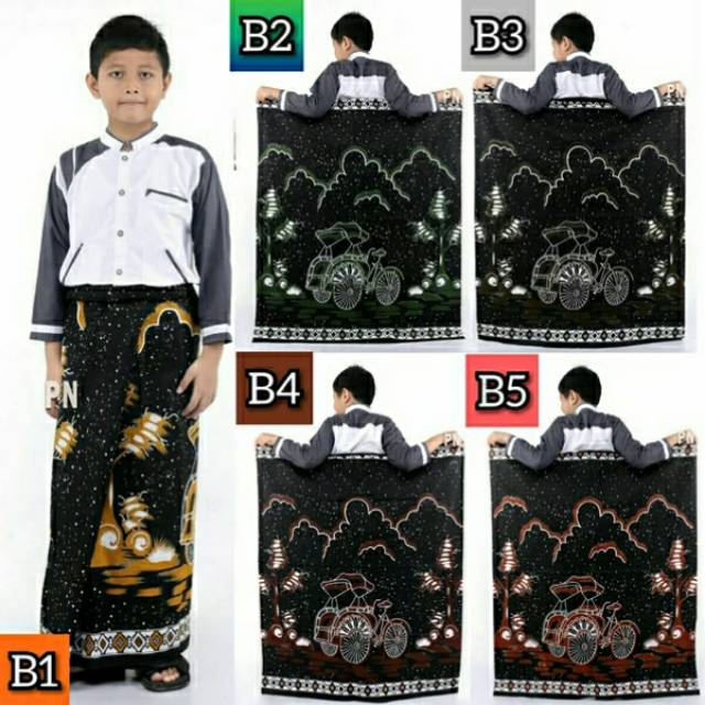 SARUNG BATIK ANAK REMAJA VESPA GUNUNGAN GURDA BECAK SERIES BATIK PRINTING MOTIF LUKIS MODERN MURAH