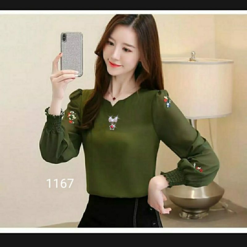 BLUS GAYA KOREA ATASAN FASHION WANITA 1167