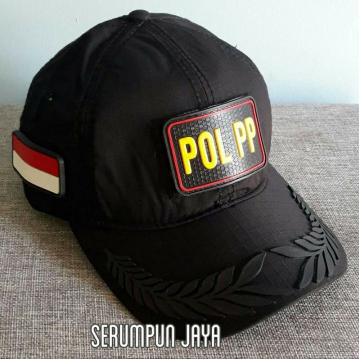 TOPI POL PP PAMEN - TOPI POL PP PAMEN HITAM 3PATCH