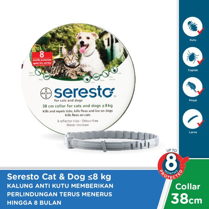 KALUNG ANTI KUTU KUCING PROTEKSI 8 BULAN - SERESTO CAT & DOG