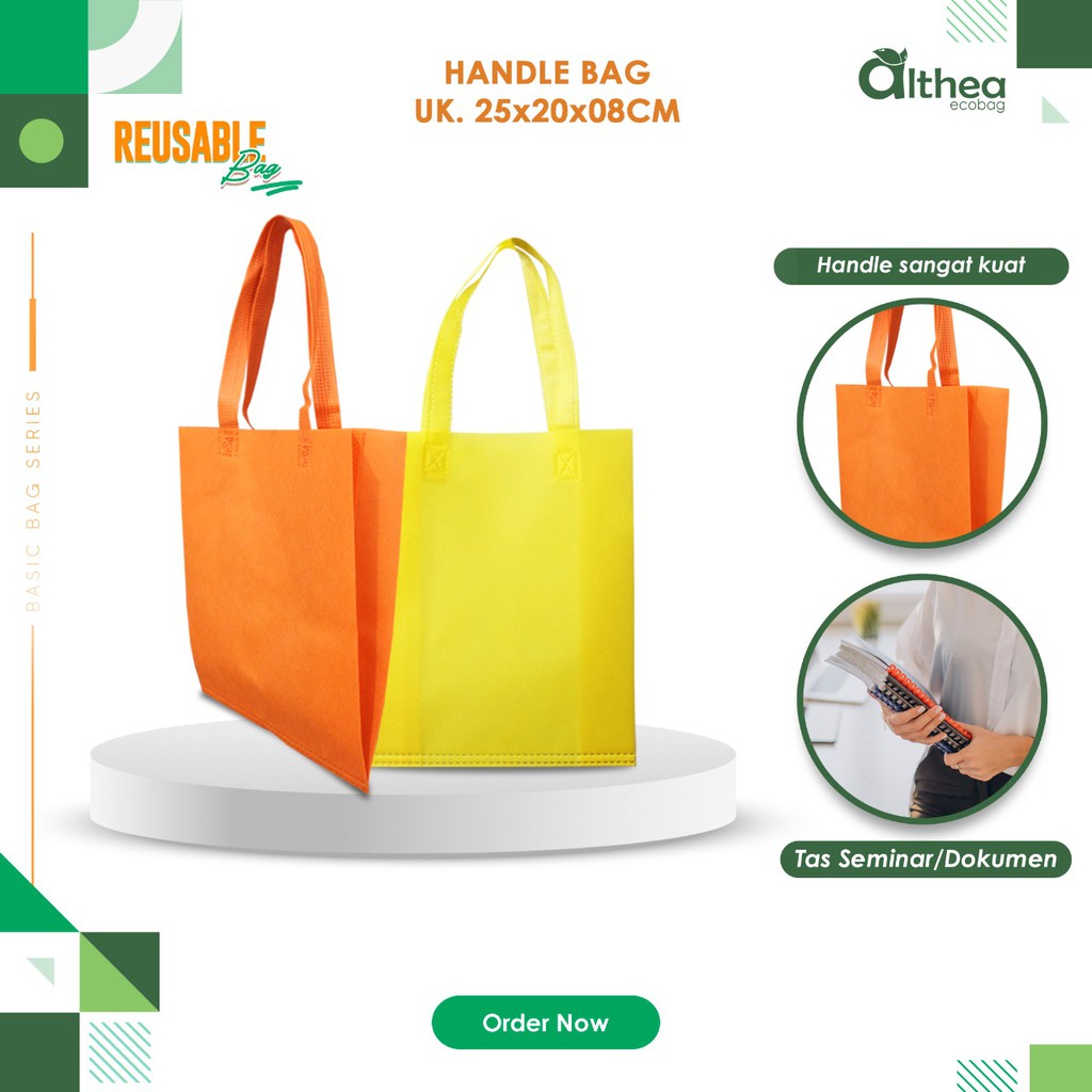 

ALTHEA Tas Untuk Dokumen Tas Jinjing Tas Spunbond Polos Ukuran 25x20x08