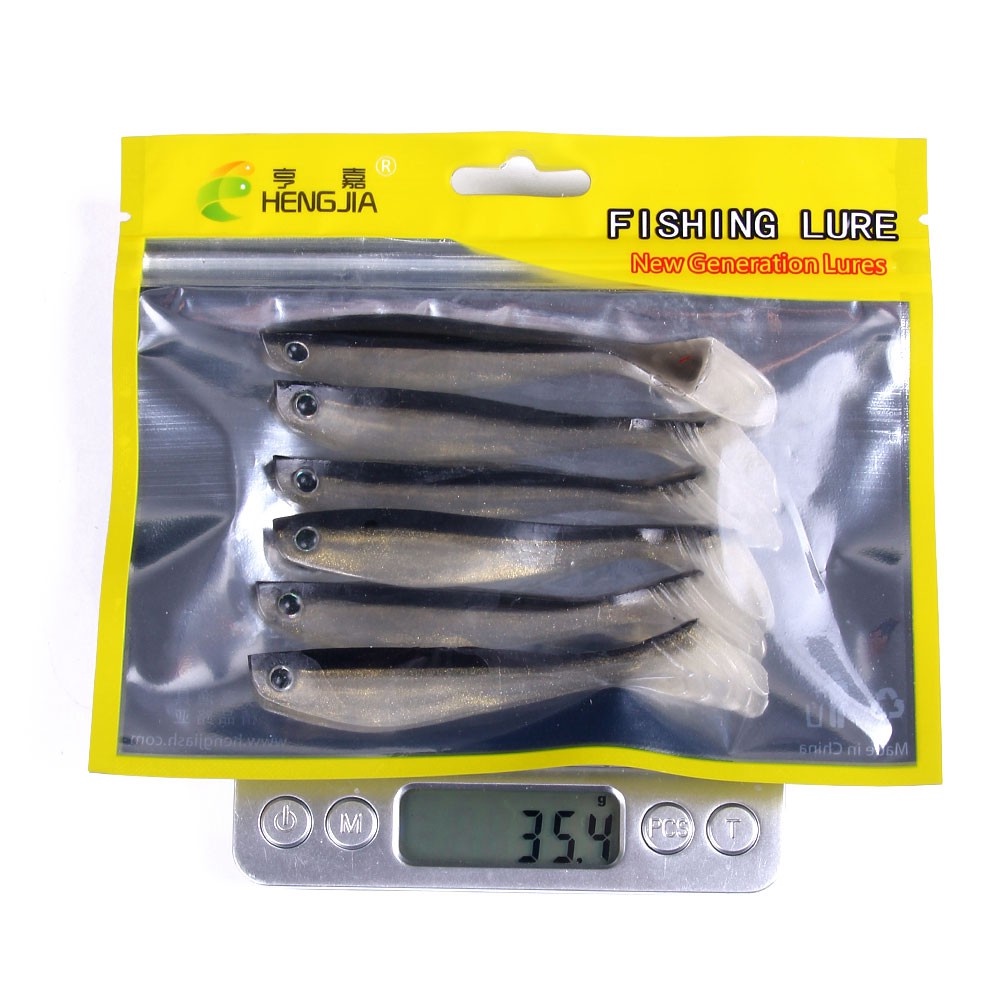 Hengjia 6pcs Umpan Pancing Softlure Bentuk Ikan Imitasi Mata 3d 10cm / 5.3g