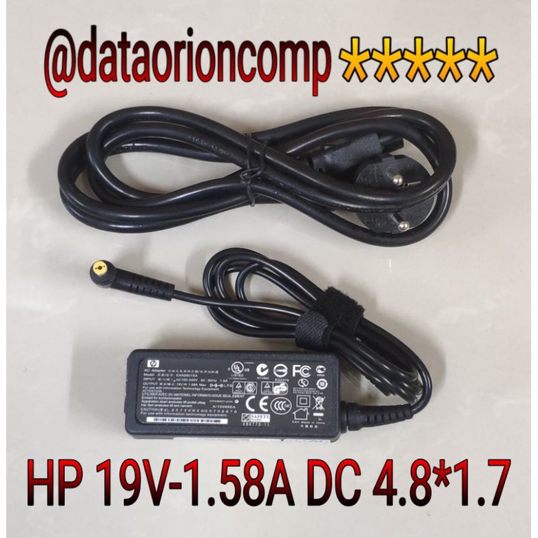 Adaptor Charger HP 19V 1.58A DC 4.8*1.7 mm for HP Mini 110-3000 110-3014 110-3500