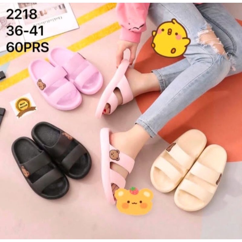 Sandal Korea cewek masa kini ban 2 empuk Sol Tebal 4cm Uk 36-41