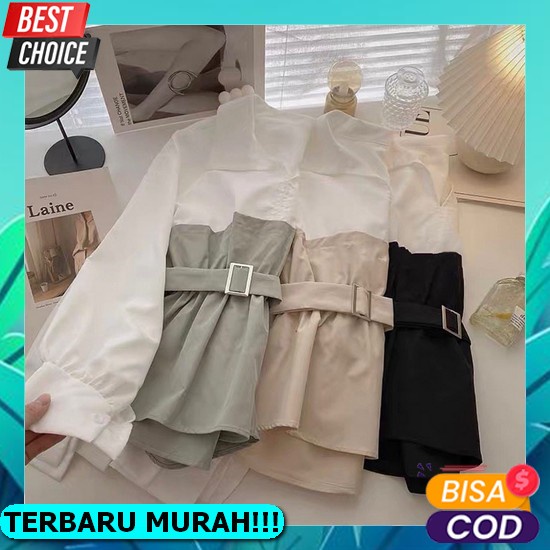 Promo[Bisa Cod] Kemeja Wanita Yusi Shirt Atasan Cewek Blouse Kerja Ori Premium Baju Sehari - Hari Ko
