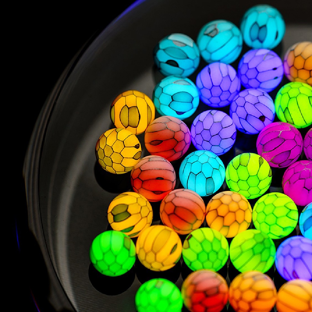 【TasteTasty】 8mm Fingertip Gyro Luminous Beads EDC Dragon Scale Beads Luminous Accessories .