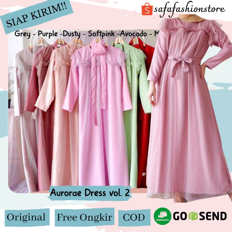 AURORAE TULLE DRESS with PAYET / GAMIS TILLE / GAMIS KONDANGAN / GAMIS TILLE POLKADOT