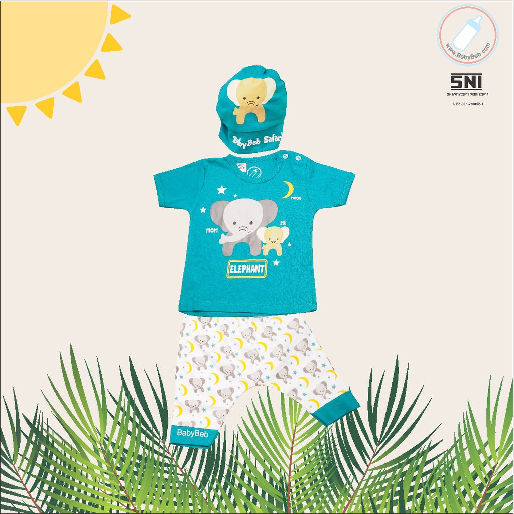 BERSERTIFIKASI SNI BABYBEB SAFARI / JUNIOR Baju Setelan Kaos Celana Pergi Jalan Lucu Fashion Anak Bayi Cowok Laki Terlaris Lucu