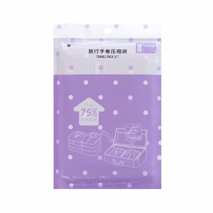 [50x70cm] NACAI Hand Roll Vacuum Bag 1 Set isi 2pcs COMPRESSION BAG