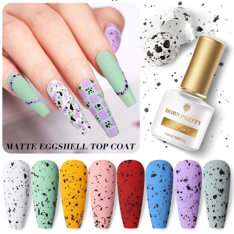 BORN PRETTY 7ml Matte Eggshell Top Coat Nail Soak Off Uv Led Nail Art Matte Top Coat Gel