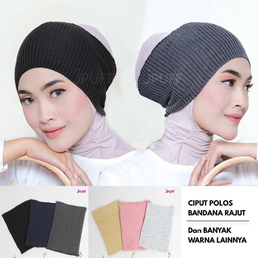 [DEABODYCARE] BANDANA CIPUT RAJUT POLOS 1 WARNA PREMIUM / BANDANA POLOS SUPER PREMIUM / INNER HIJAB 
