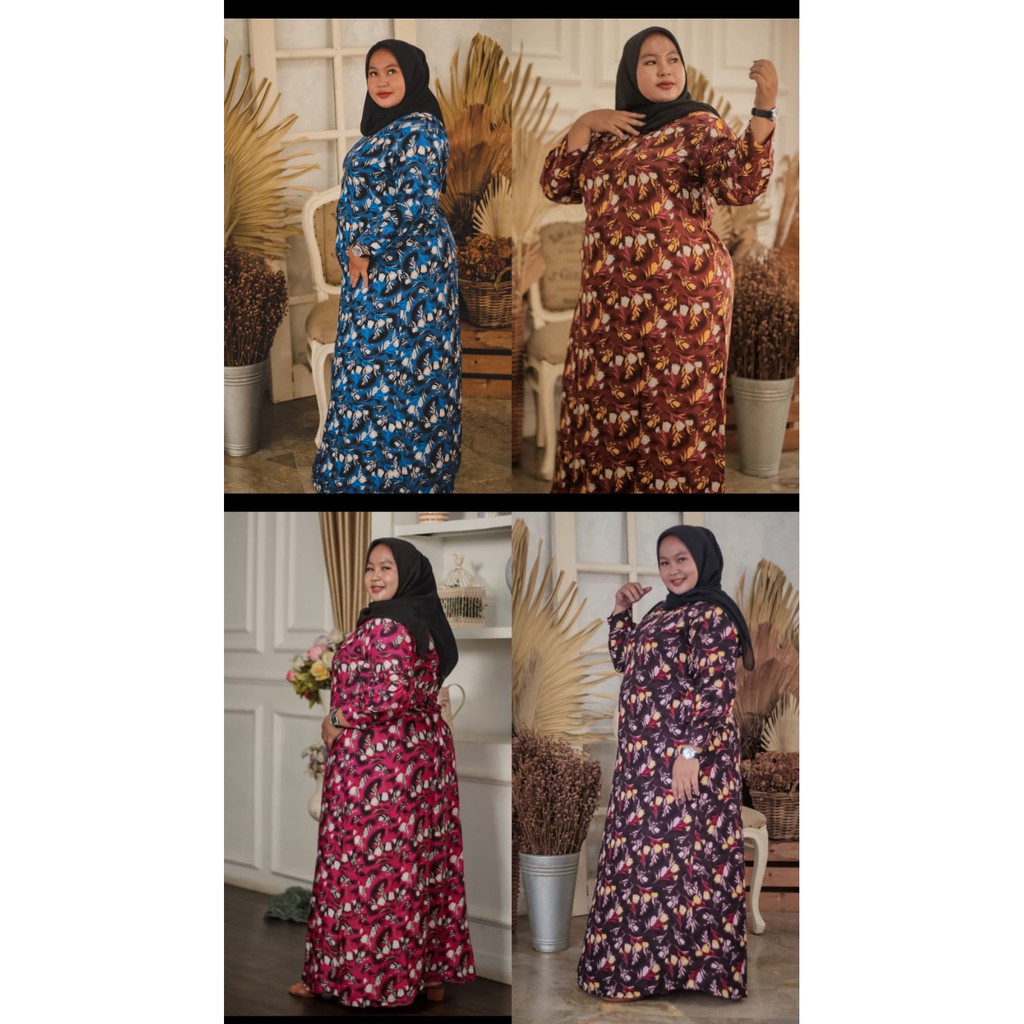 gamis wanita - dress jumbo - dress wanita - gamis rayon viscose - gamis murah - grosir