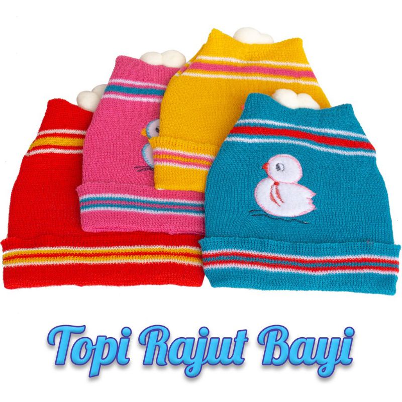 Topi Rajut Kupluk Bayi Usia 0-12 Bulan